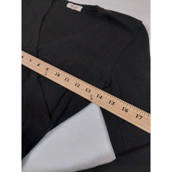 Madewell Long Sleeve Black Bodysuit‎ Faux Wrap Surplice Soft sz S - Picture 10 of 12